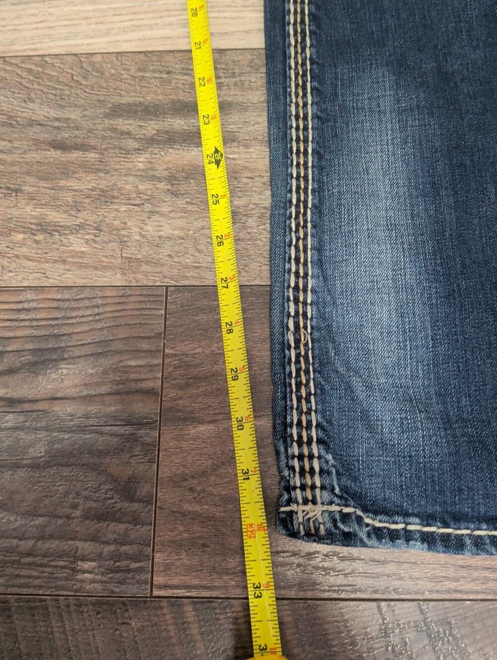 Rock Revial Roza Easy Boot Women Blue Denim Jeans Sz 31 Flap Pocket Distressed - Picture 14 of 16